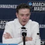 Rick Pitino speaks to the media.
