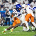 Boise State running back Ashton Jeanty looks to make a play in the College Football Playoff.