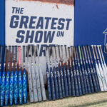 Softball bats.